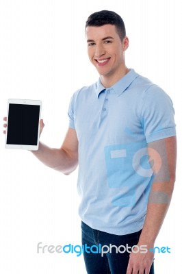 This Is My New Tablet Device Stock Photo