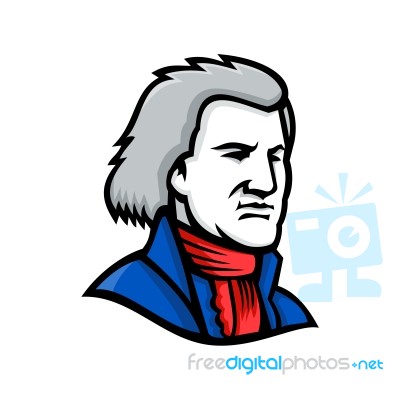 Thomas Jefferson Mascot Stock Image