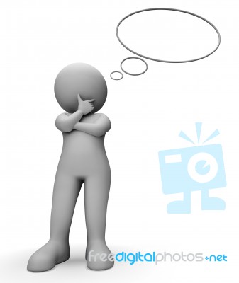 Thought Bubble Indicates Think About It And Consider 3d Renderin… Stock Image