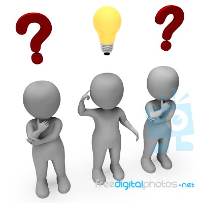 Thought Characters Represents Think About It And Complication 3d… Stock Image