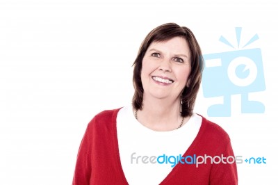 Thoughtful Senior Woman Stock Photo