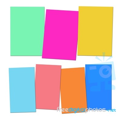 Three And Four Blank Paper Slips Show Copyspace For 3 Or 4 Lette… Stock Image