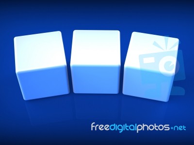 Three Blank Dice Show Copyspace For 3 Letter Word Stock Image