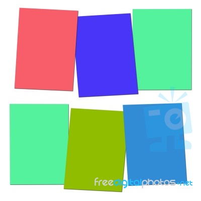 Three Blank Paper Slips Show Copyspace For 3 Letter Words Stock Image