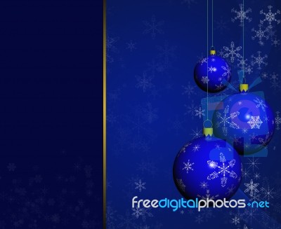 Three Blue Christmas Balls Stock Image