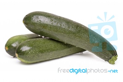 Three Courgettes Vegetables Stock Photo