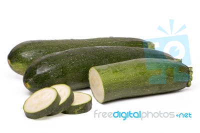 Three Courgettes Vegetables Stock Photo