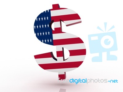 Three Dimensional Render Of The American Dollar Symbol Stock Image