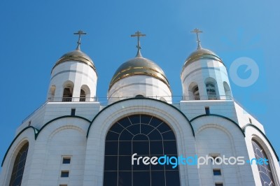 Three Domes Of The Temple Stock Photo