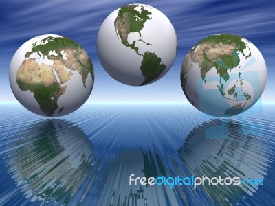 Three Earth Stock Image