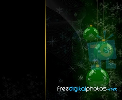 Three Green Christmas Balls Stock Image