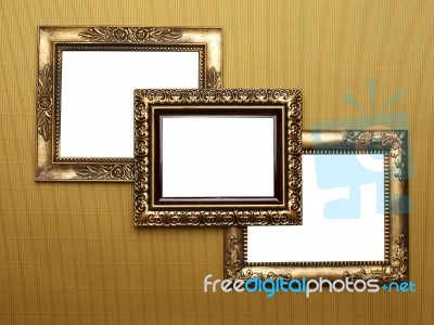 Three Old Picture Frames Stock Photo