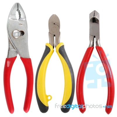 Three Pliers Stock Photo