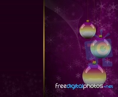 Three Purple Christmas Balls Stock Image