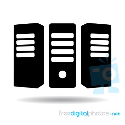 Three Servers Icon  Illustration Eps10 On White Background Stock Image