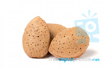 Three Sweet Almonds Stock Photo