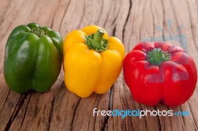 Three Sweet Peppers Stock Photo