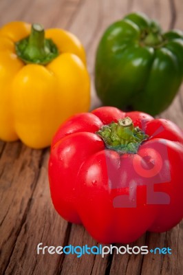 Three Sweet Peppers Stock Photo