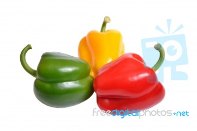 Three Sweet Peppers Stock Photo