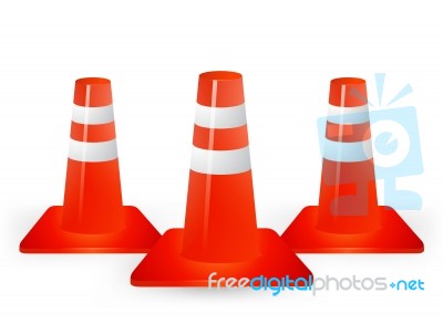 Three Traffic Cones Stock Image