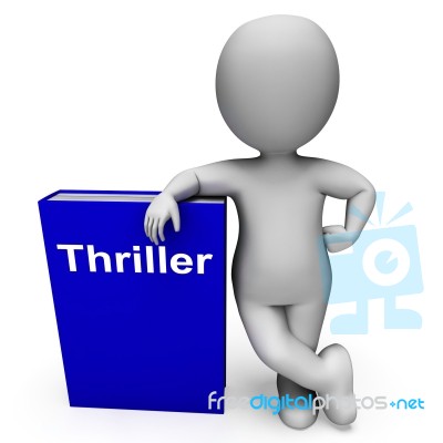 Thriller Book And Character Shows Books About Action Adventure M… Stock Image