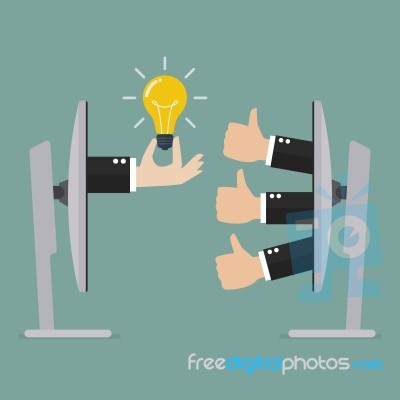 Thumb Up For Great Idea Online Stock Image