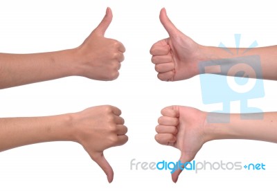 Thumbs Up And Down Stock Photo