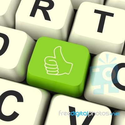 Thumbs Up Computer Key Stock Image