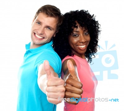 Thumbs Up Couple In Love Stock Photo