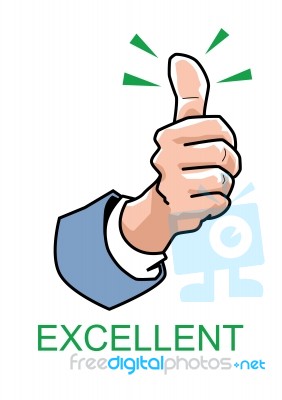 Thumbs Up Of Excellent Stock Image