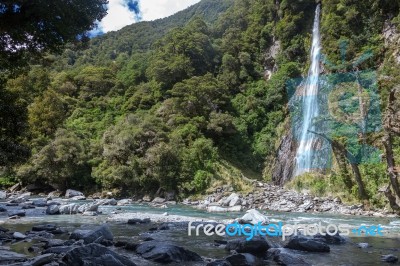 Thunder Creek Falls Stock Photo