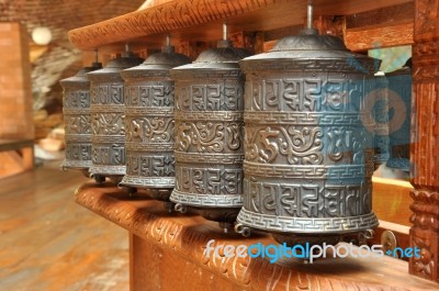 Tibetan Prayer Bells Stock Photo