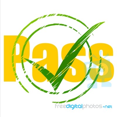 Tick Pass Shows Check Confirm And Approval Stock Image