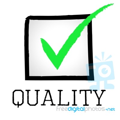 Tick Quality Indicates Mark Yes And Perfect Stock Image