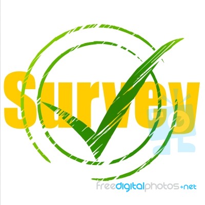 Tick Survey Represents Yes Checkmark And Assessing Stock Image