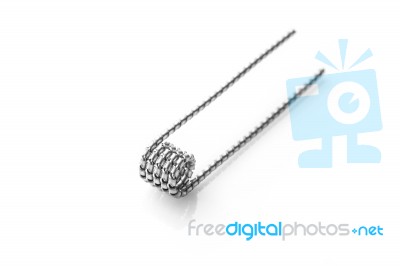 Tiger Coil For Vaping On A White Background Stock Photo