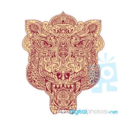 Tiger Head Mandala Stock Image