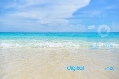 Tilt-shift Blur Sea Background Stock Photo