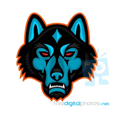 Timber Wolf Head Sports Mascot Stock Image