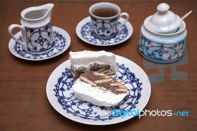 Time For Cake And Coffee Stock Photo