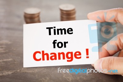 Time For Change Inspirational Quote Stock Photo