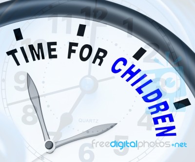 Time For Children Message Means Playtime Or Getting Pregnant Stock Image