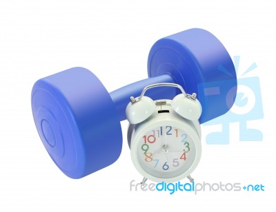 Time For Exercising On White Background Stock Photo