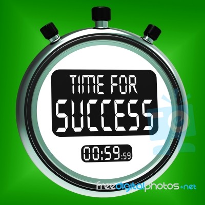 Time For Success Message Means Victory And Winning Stock Image