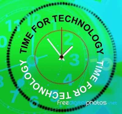 Time For Technology Represents Knowledge Bytes And Fact Stock Image