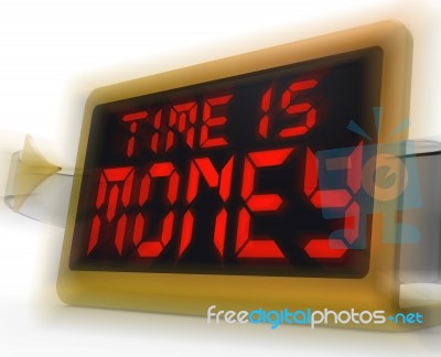 Time Is Money Digital Clock Shows Valuable And Important Resourc… Stock Image