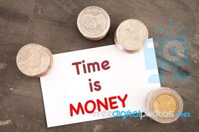 Time Is Money Inspirational Quote Stock Photo