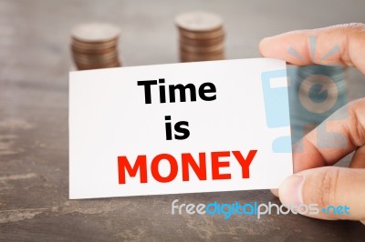 Time Is Money Inspirational Quote Stock Photo