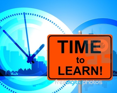 Time To Learn Represents Just Now And Currently Stock Image