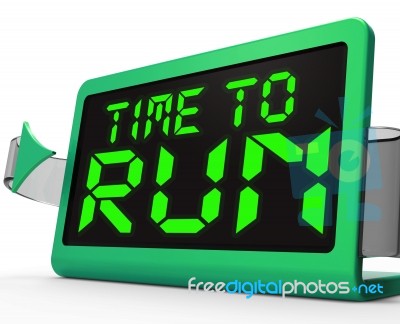 Time To Run Clock Means Under Pressure And Must Leave Stock Image